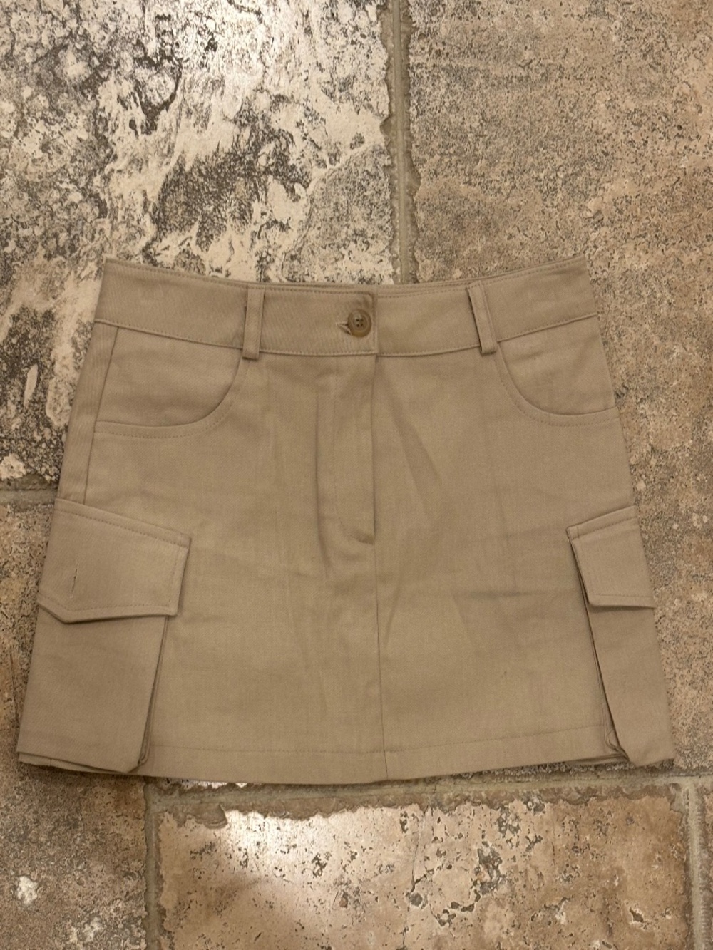 STORETS Utility Mini Skirt | Khaki | Size Small